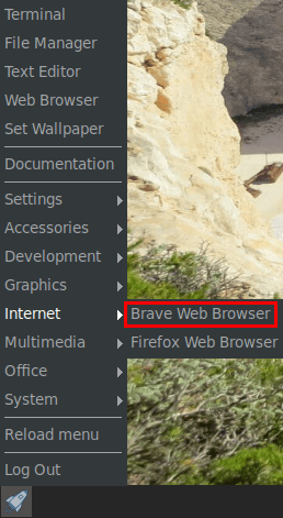 brave web browser menu