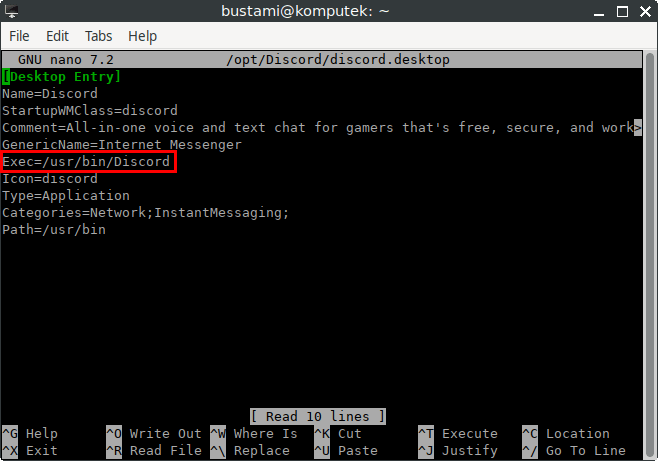 edit discord.desktop file
