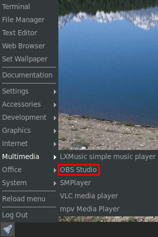 obs studio menu