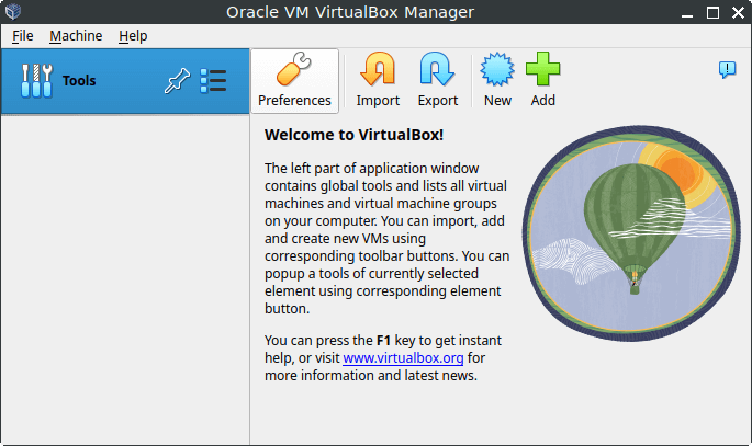 oracle vm virtualbox manager