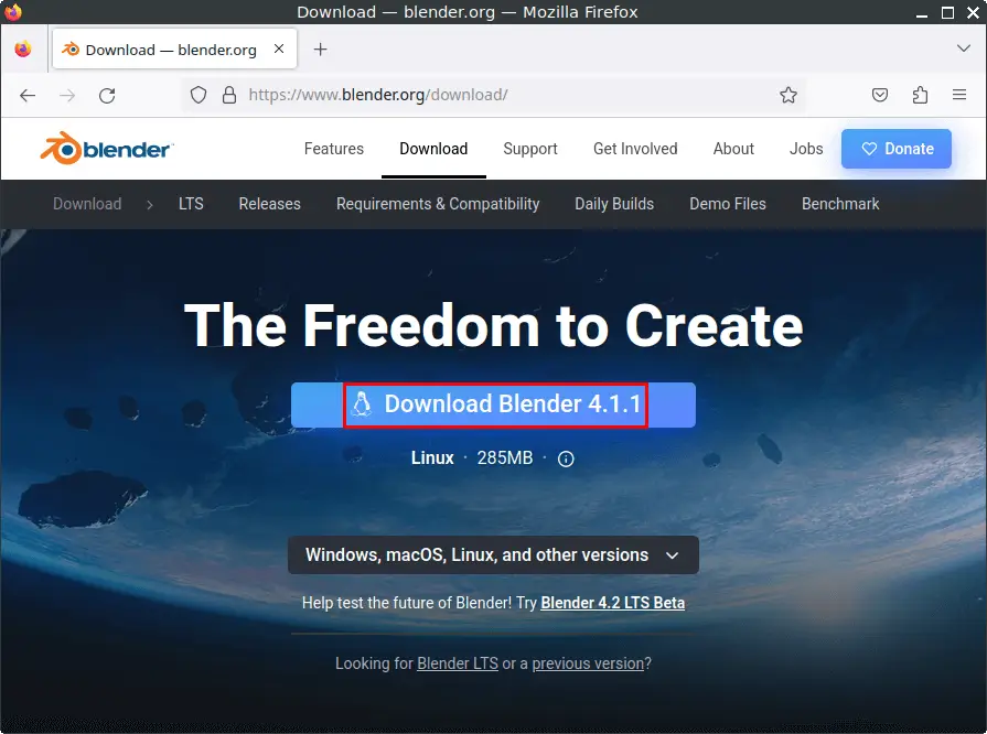 Blender download page