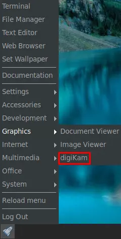 digikam menu