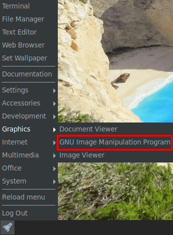 gimp menu