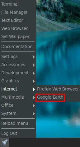 google earth menu