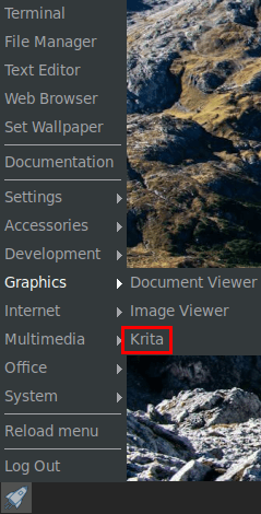 krita menu