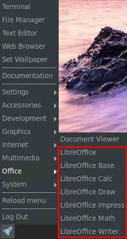 libreoffice menu