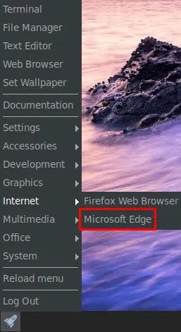 microsoft edge menu