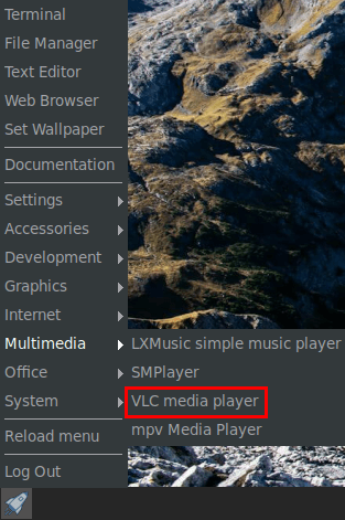 vlc menu