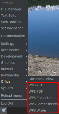 wps office menu