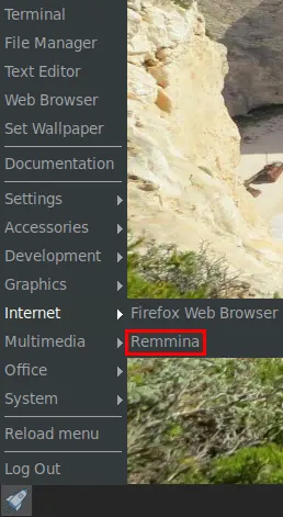 remmina menu