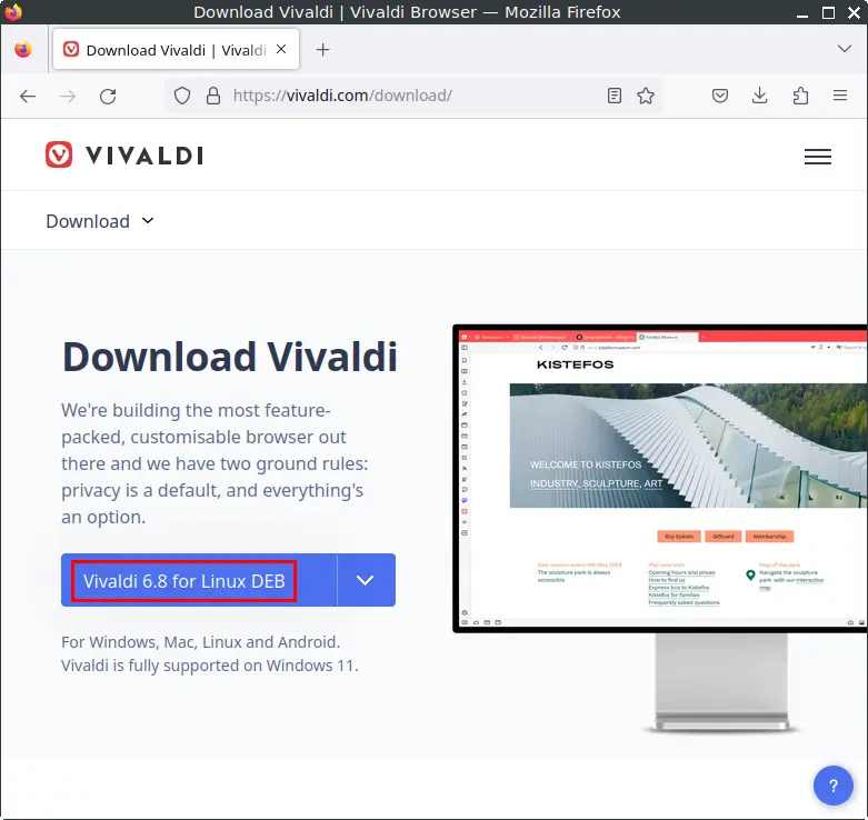 vivaldi download page