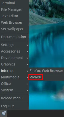 vivaldi menu