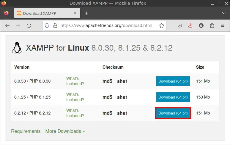 xampp download page