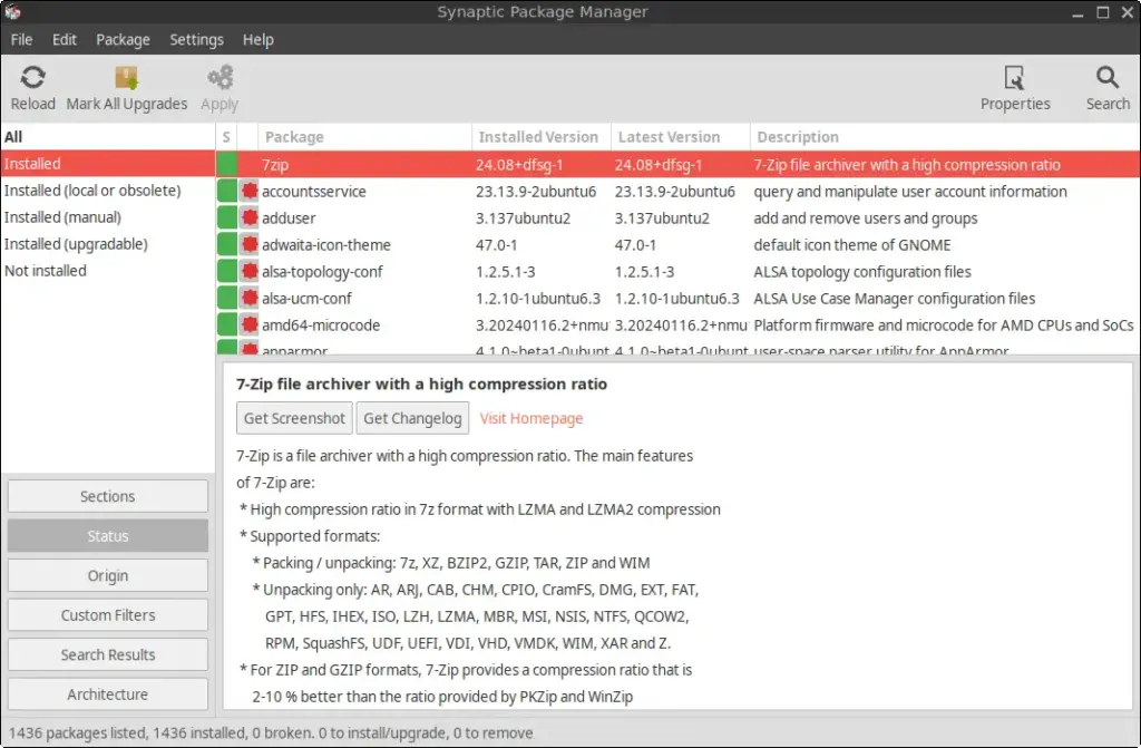 Synaptic Package Manager