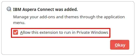 Check Allow this extension to run in Private Windows