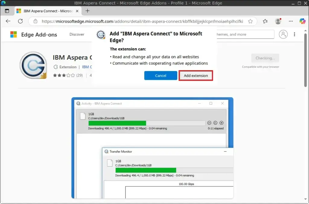 Click Add extension