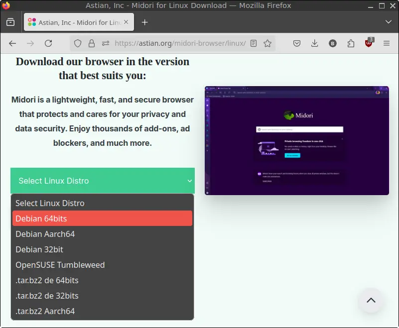 Midori for Linux Download