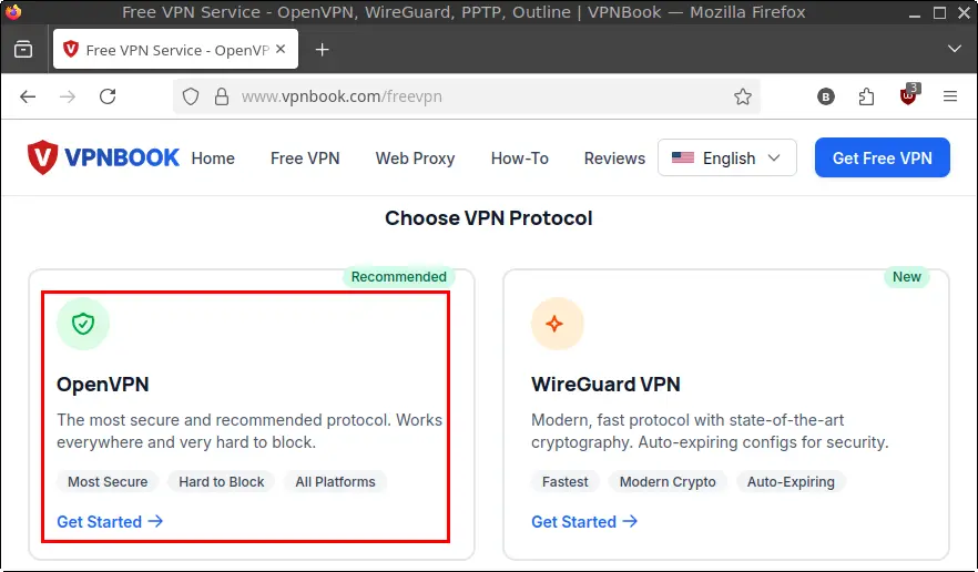 Click OpenVPN