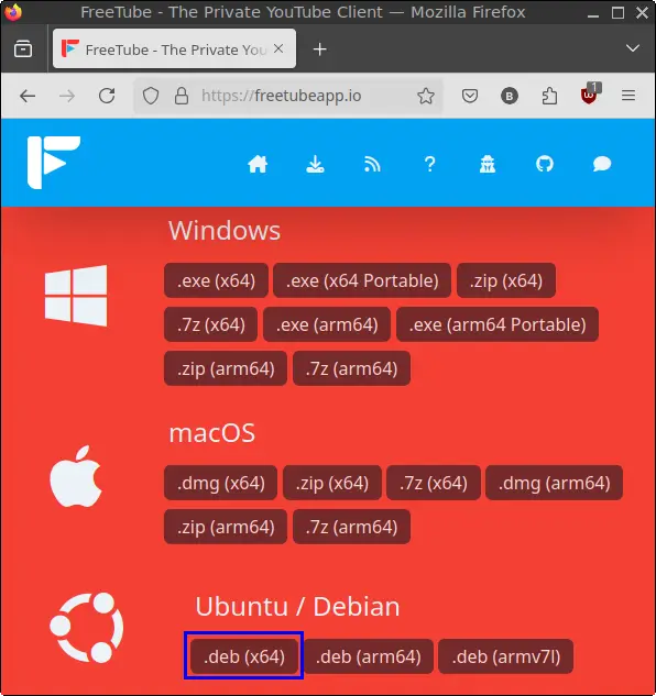 Download FreeTube .deb File
