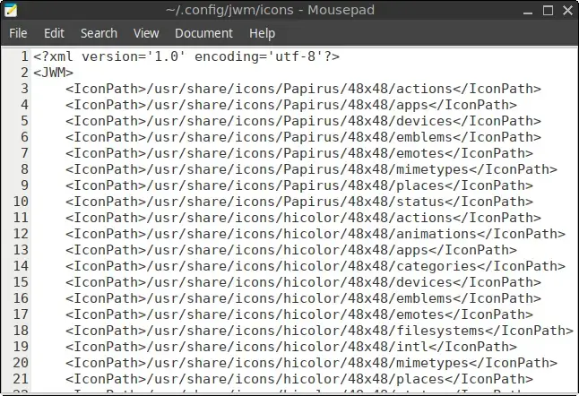 Contents of the ~/.config/jwm/icons file