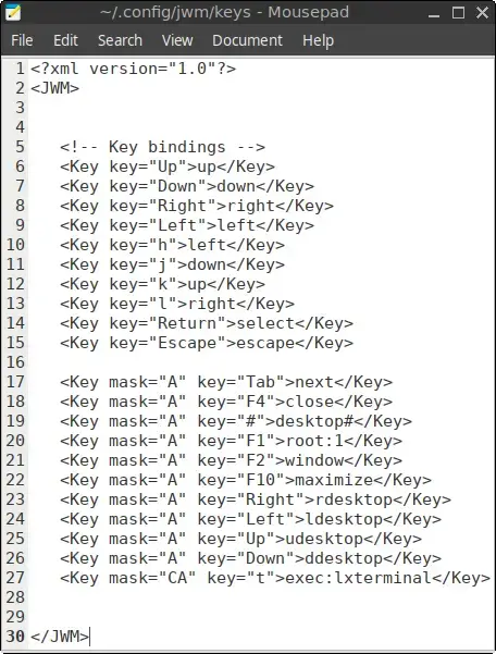 Contents of the ~/.config/jwm/keys file