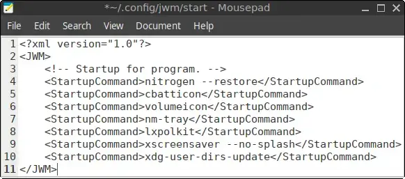 Contents of the ~/.config/jwm/start file