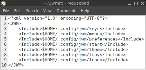 Contents of the ~/.jwmrc file