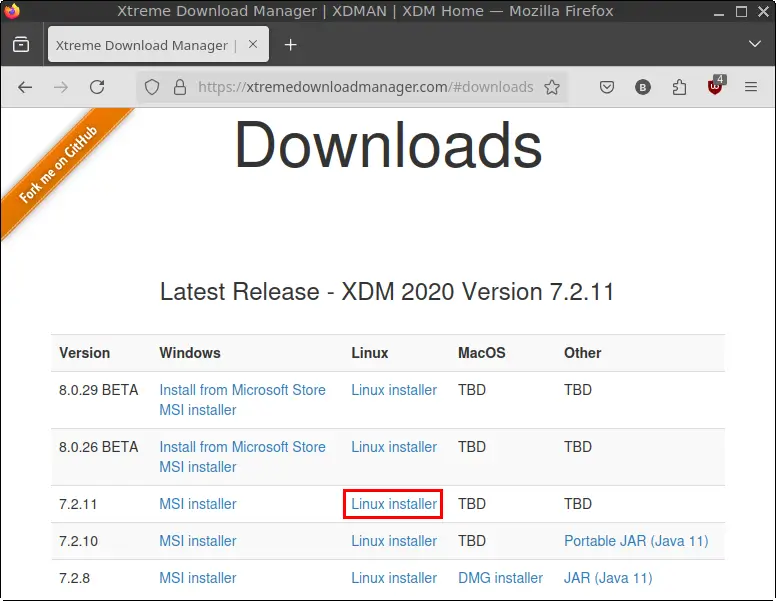 XDM Download page