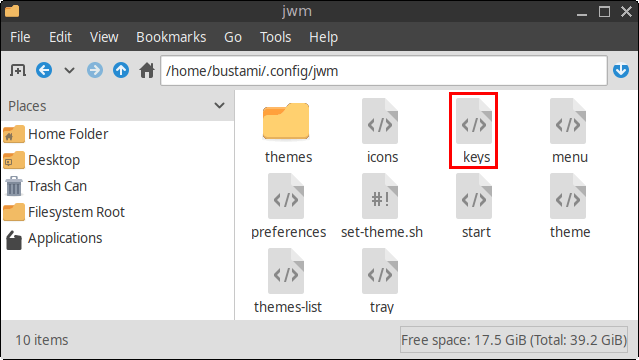 The keys file