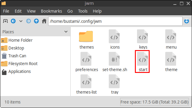 The start file