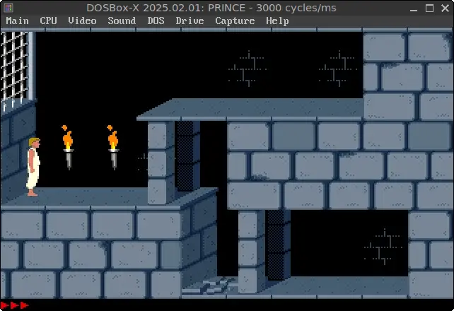 Prince of Persia running smoothly in DOSBox-X on FunOS