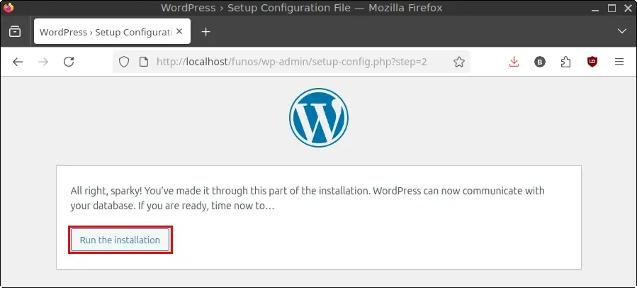 Click Run the installation