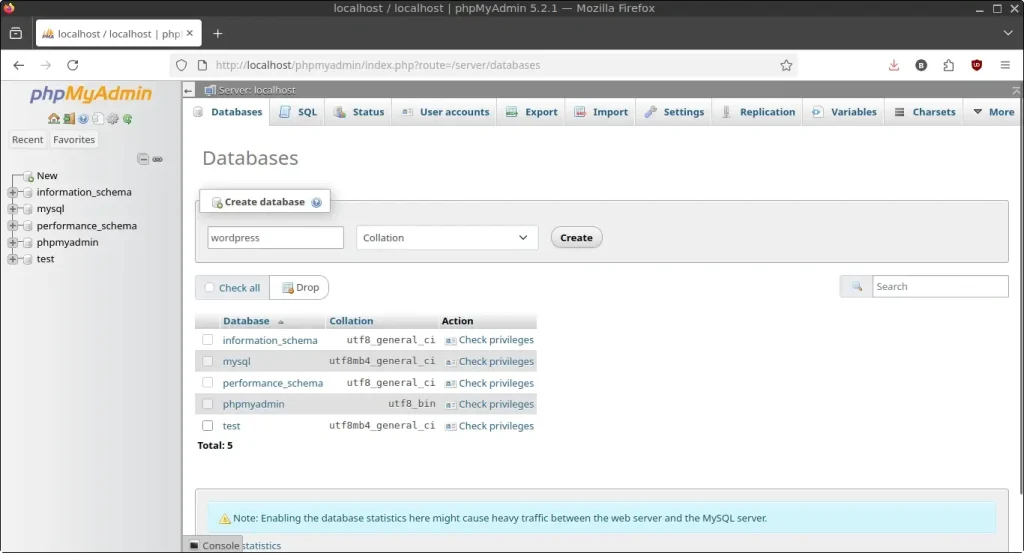 Create a database