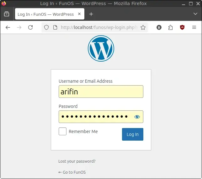 Log In WordPress