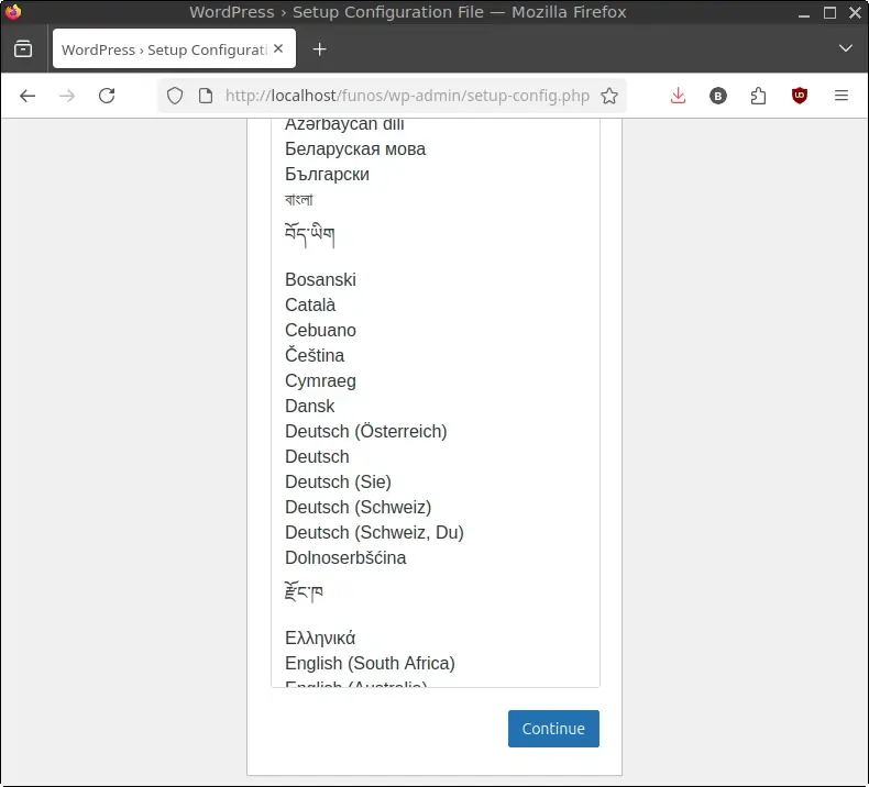 Select your preferred language