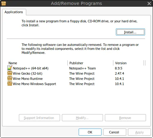 Add/Remove Programs
