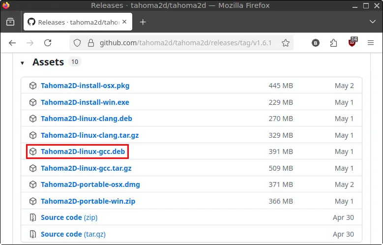 Download Tahoma2D .deb package