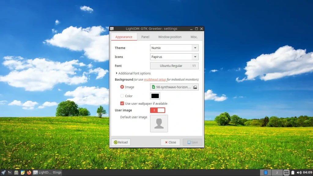 LightDM GTK Greeter settings