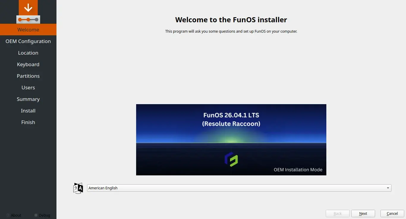 Welcome to the FunOS OEM Installer