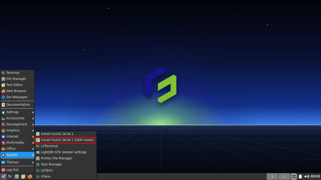 Start FunOS OEM Installation
