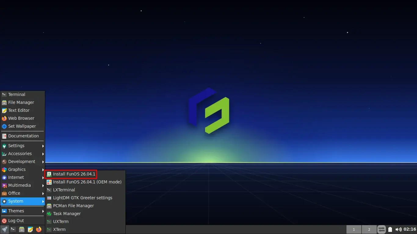 Start FunOS Installation